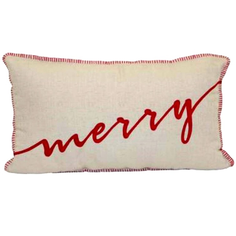 “Merry” Holiday Throw Pillow